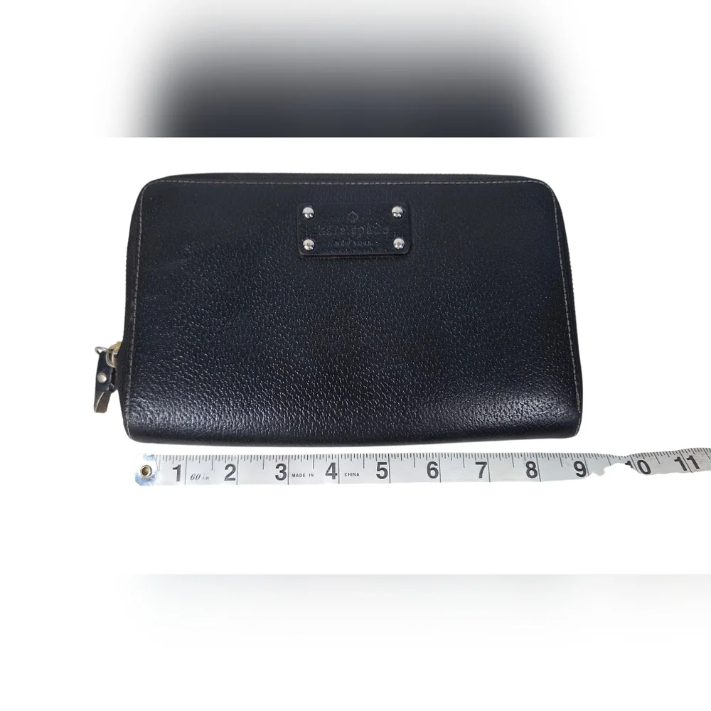 Kate Spade XL Black Textured Leather Wallet